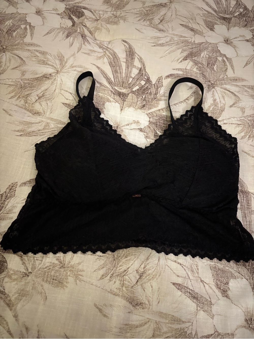 Jadyk Lace Trim Black Bralette Camisole - Women Intimates